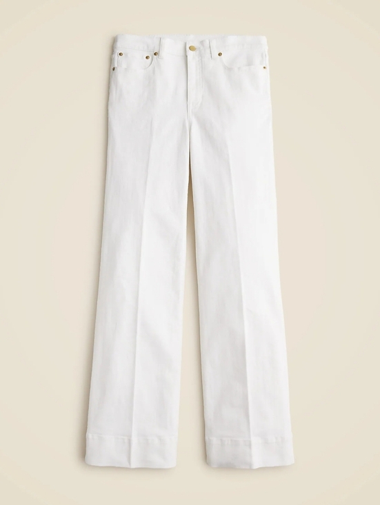 J. Crew Denim - J Crew NWT 96 Denim Trouser White Wide Leg 36